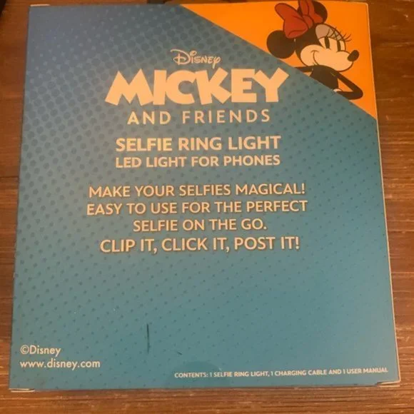 New in box Disney Mickey Selfie Ring Adjustable Light White - Picture 5 of 5
